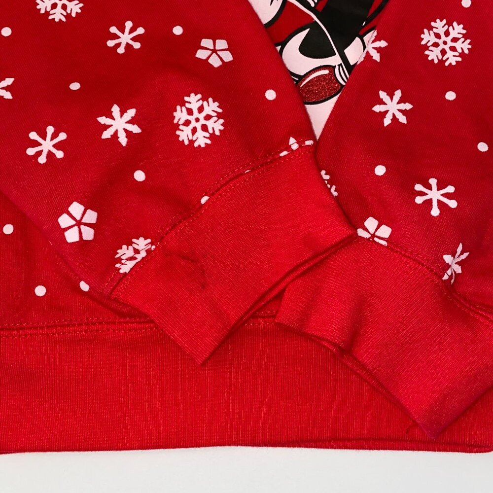 Disney Mickey Mouse Christmas Xmas Lights Pullover Crewneck Sweater Red Large - Picture 12 of 15
